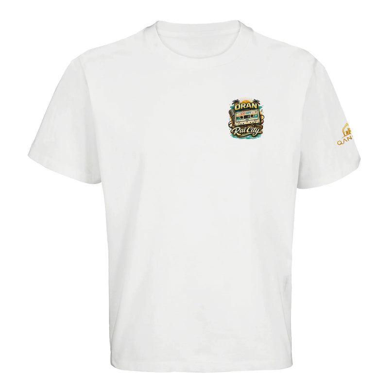 T-shirt Oran Raï vue détaillée, micro et boombox années 90