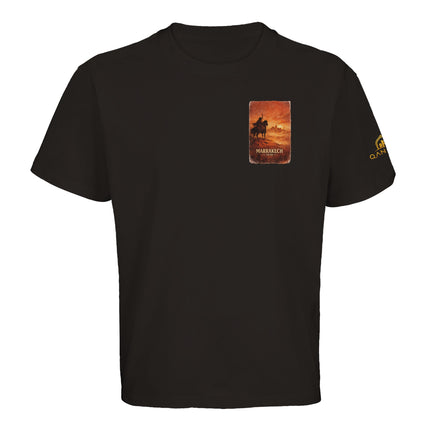 T-shirt blanc Qantara Marrakech 1070, hommage à la fondation almoravide