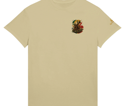 T-shirt Sénégal Manga afro-manga, drapeau sénégalais et statue de bronze