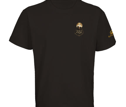 T-shirt Mout Waqef Renaissance vue détaillée, pousse dorée et soleil