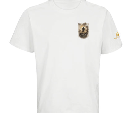 T-shirt Mout Waqef Guerrier vue détaillée, épée et soleil sépia