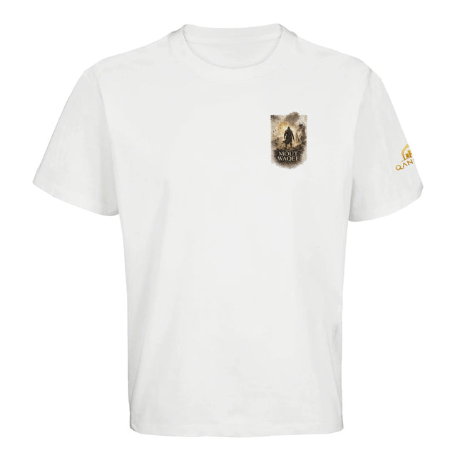 T-shirt Mout Waqef Guerrier vue détaillée, épée et soleil sépia