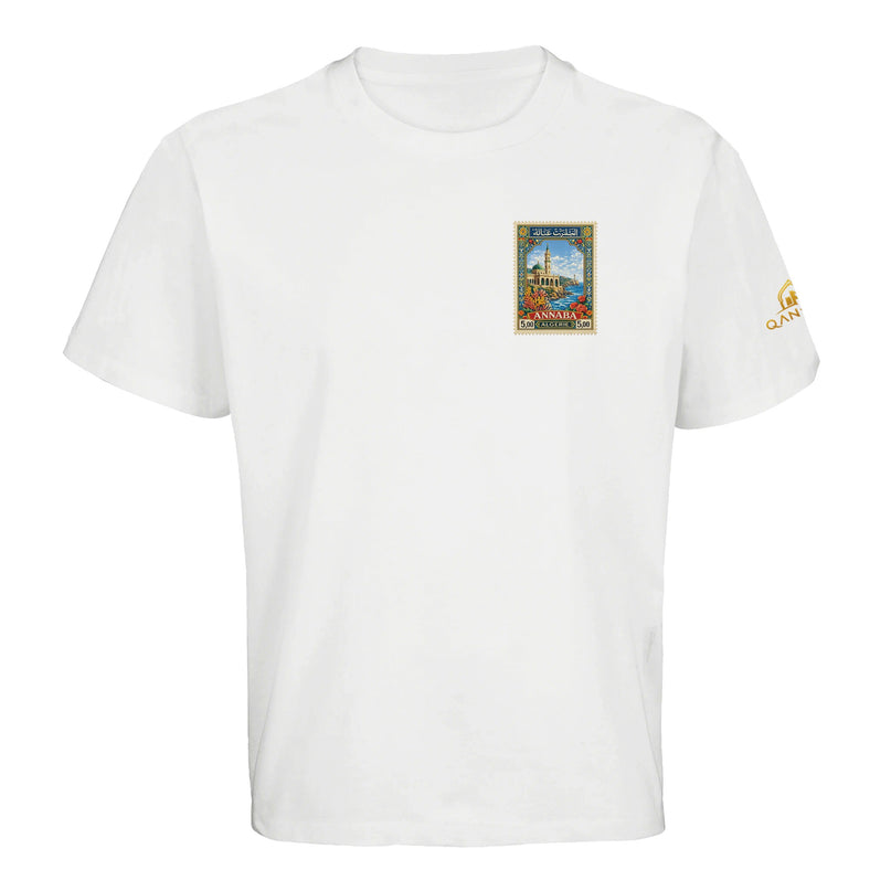 T-shirt Annaba vue détaillée, basilique sur la falaise méditerranéenne
